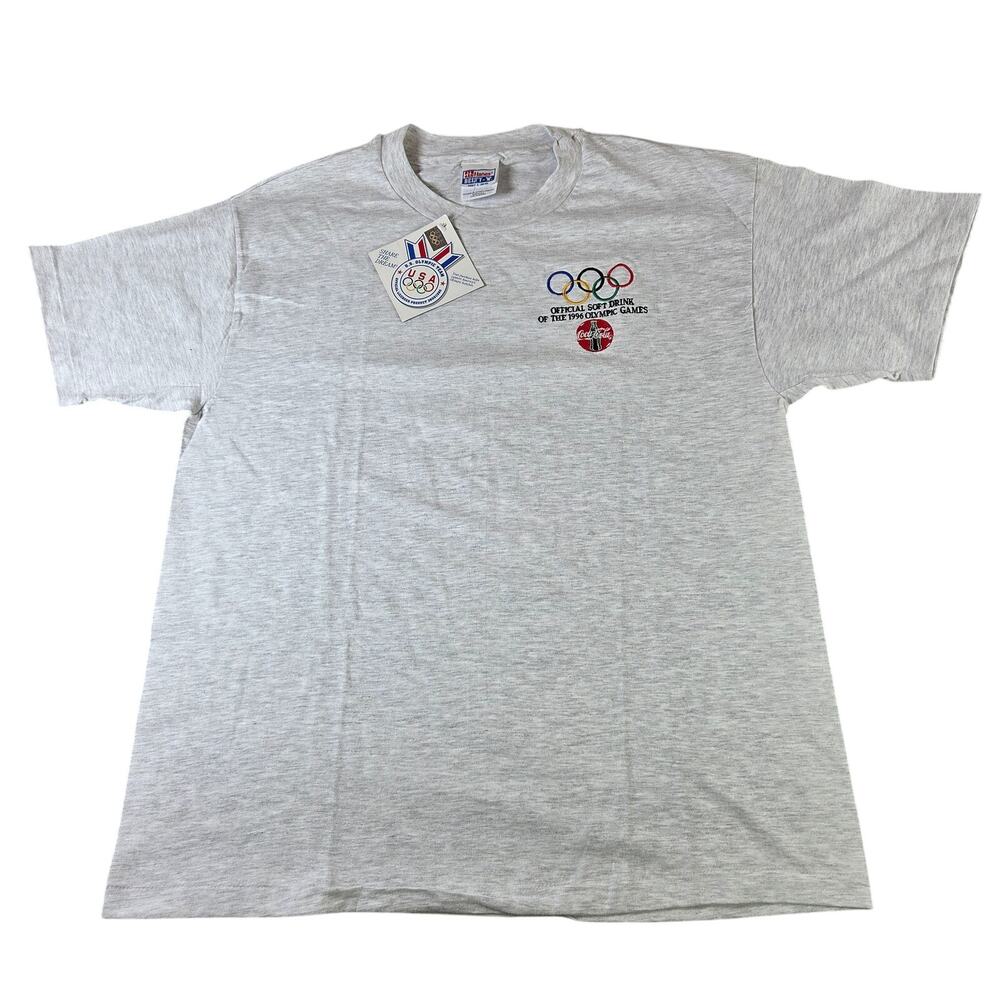 Hanes Coca Cola 1996 Olympic Games Made in USA T Shirt Adult L Single Stitch NWT